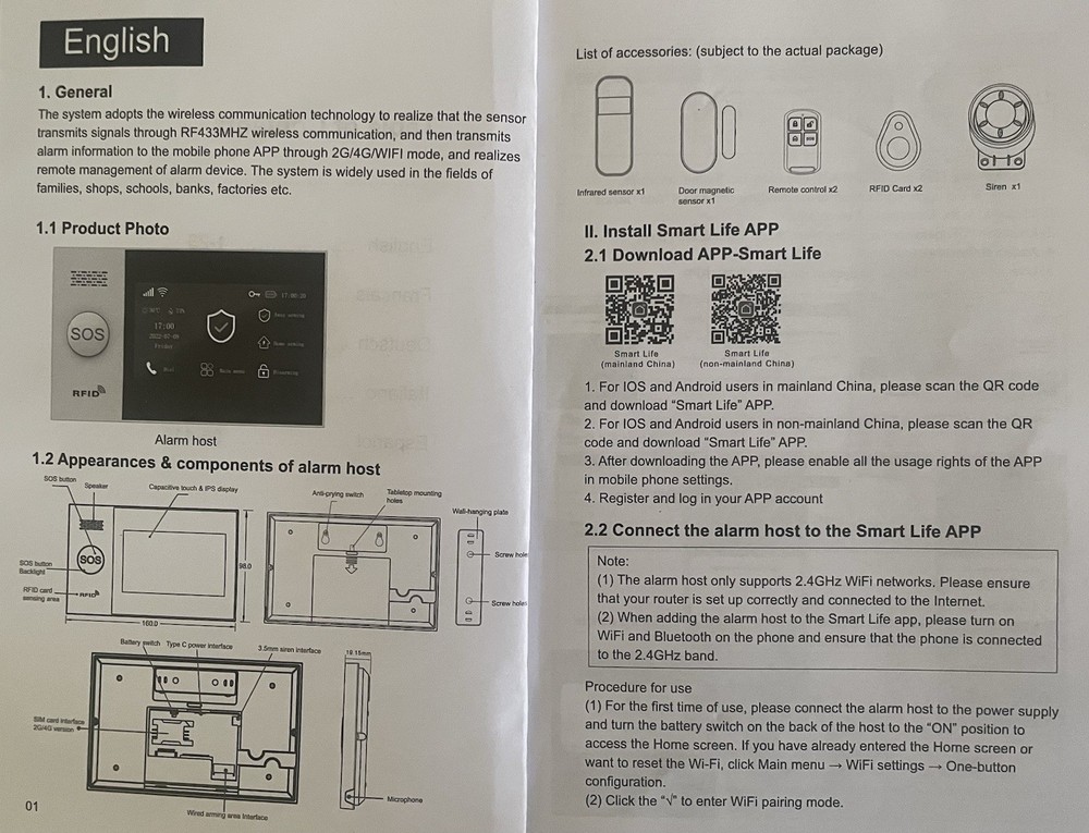 Wireless Smart Home Security Alarm System with RFID