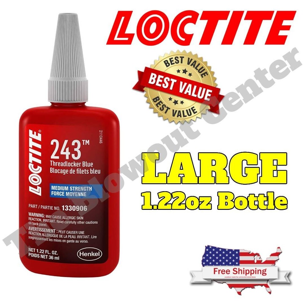 Loctite 243 Threadlocker Blue Medium-Duty OEM Specified 1.22 fl oz - SHIPS FAST!