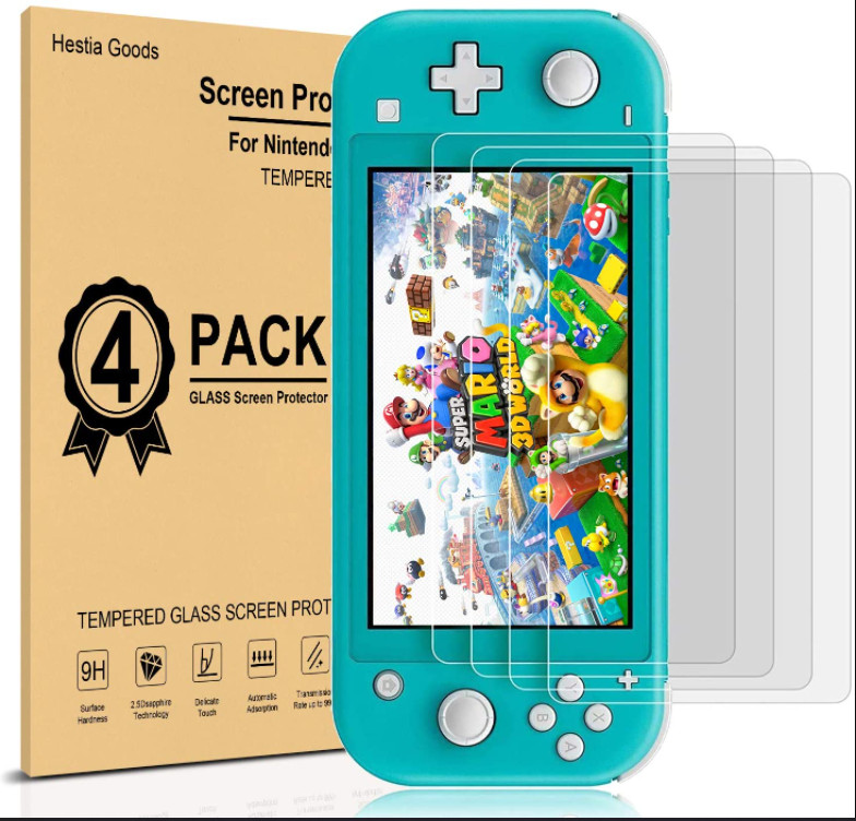 4 Pack For Nintendo switch Lite Tempered Glass, Anti-Scratch Screen Protector 9H