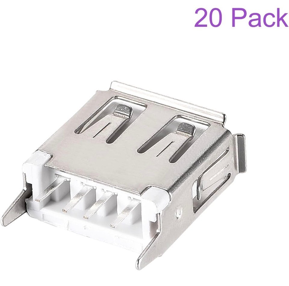 20PCS Micro USB 2.0 Type A Female Socket Connector 4-Pin Jack Sockets Adaptor