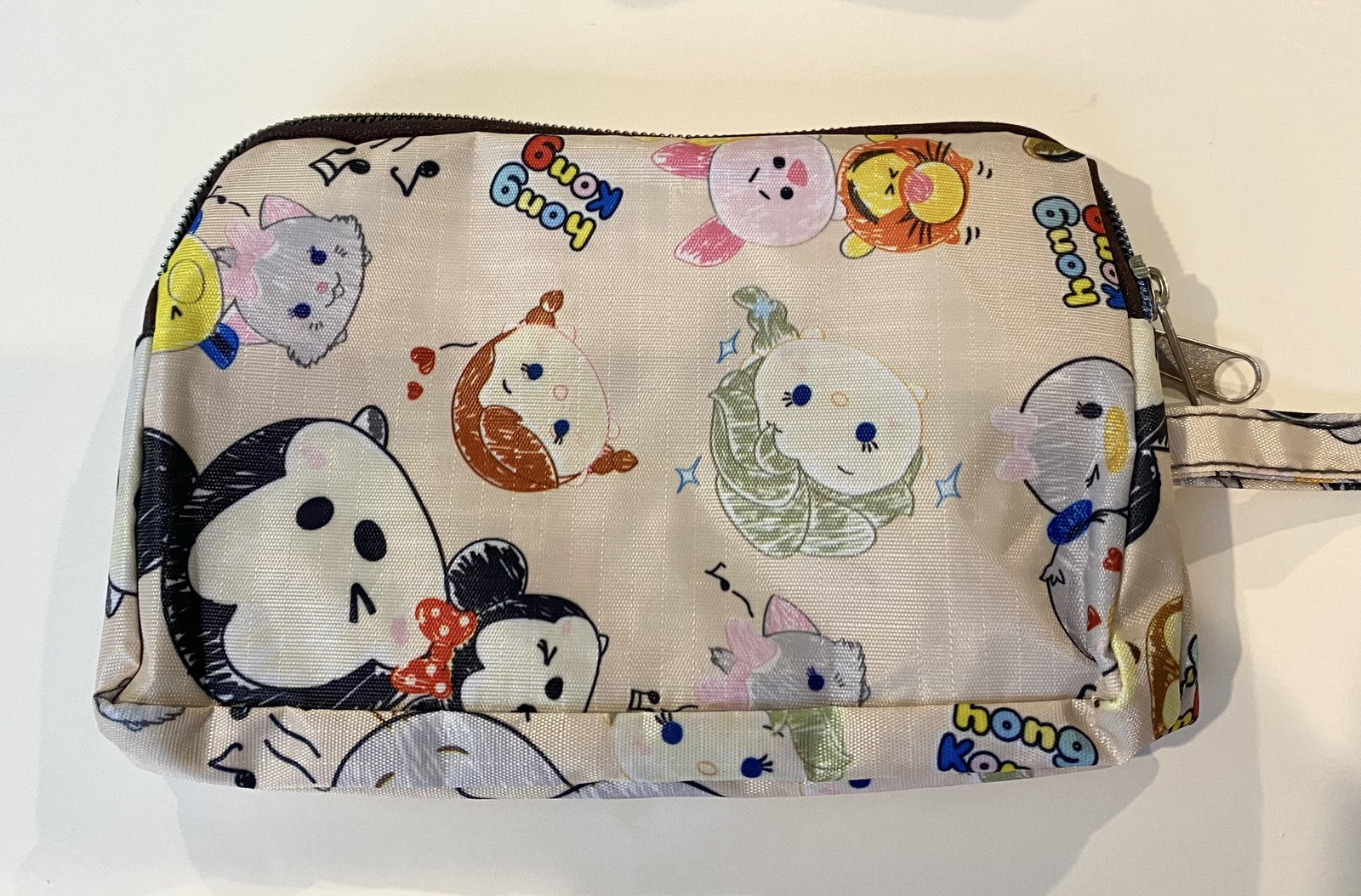 DISNEY CHARACTERS MICKEY MINNIE DOUBLE ZIPPERED WALLET Case Pouch Cosmetic Bag