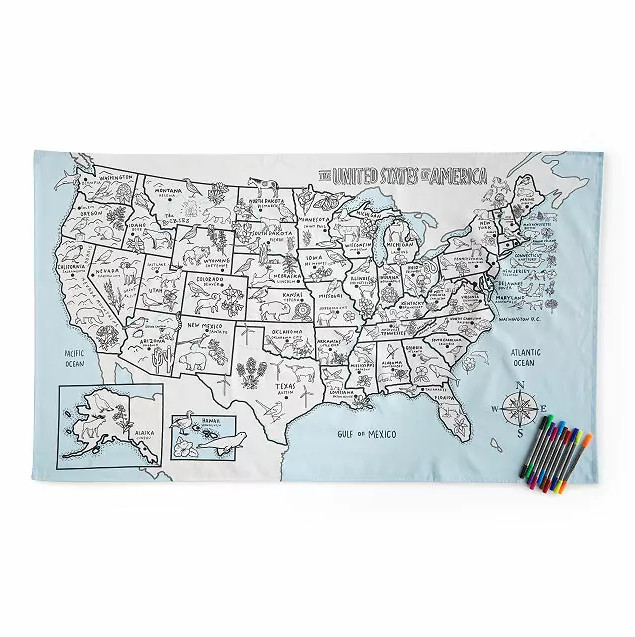 USA Coloring Tablecloth