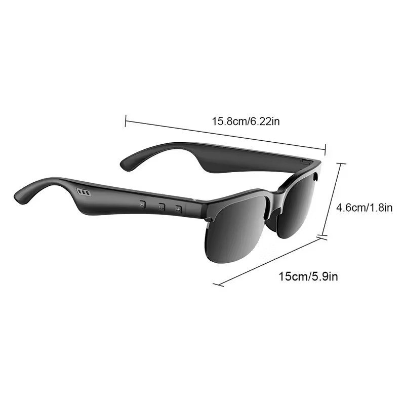 2 in 1 Bluetooth Audio Smart Glasses Wireless Headset USB-C Rechargeable