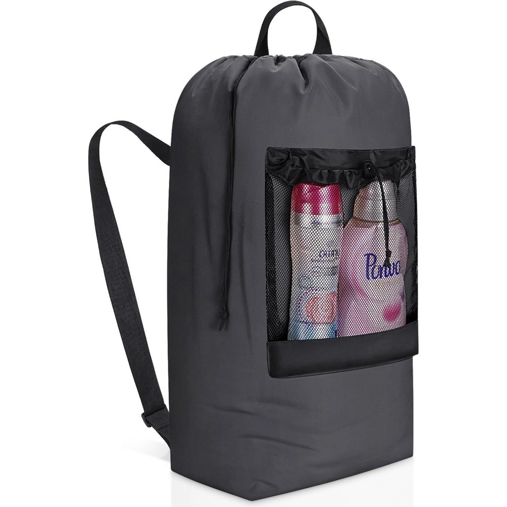 Extra Large Laundry Backpack with Shoulder Straps Mesh Pocket for Laundromat