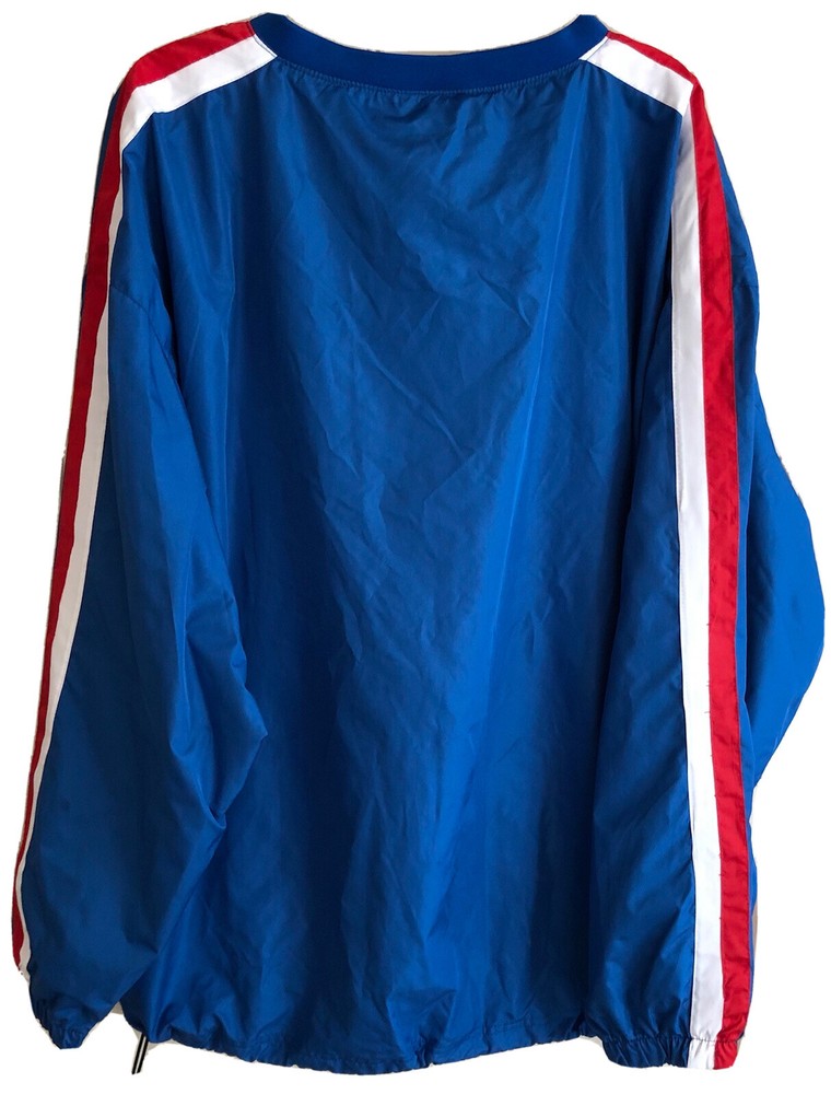 Kansas Jayhawks Pulliver Nylon Jacket 2XL Red Blue Drawstring Bottom Red Oak