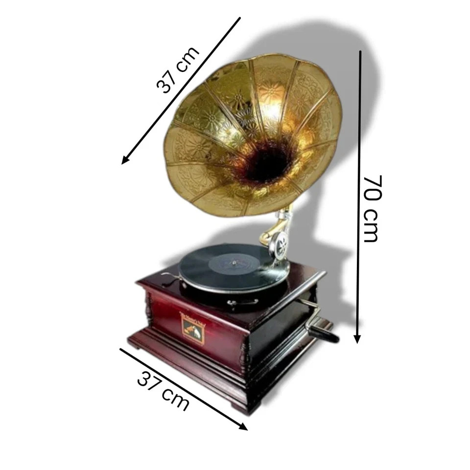 Antique Gramophone, Fully Functional Working Phonograph, win-up record player