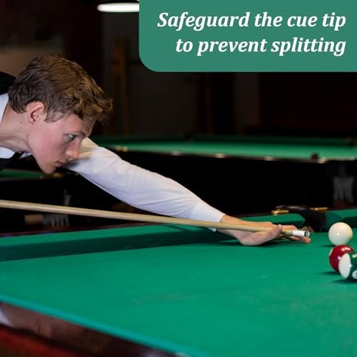 10Sets PPool Cue Tips Replacement Kit, No Glue Pool Cue Tips with White