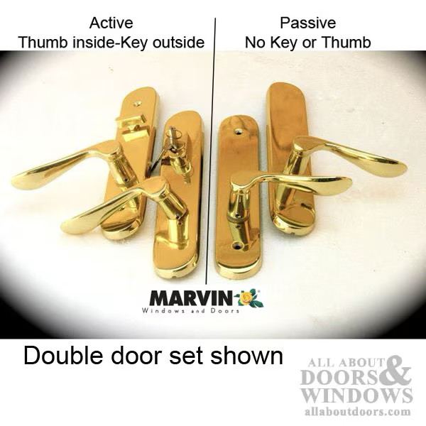 Marvin Active Keyed Trimset with interior thumbturn - PVD Brass