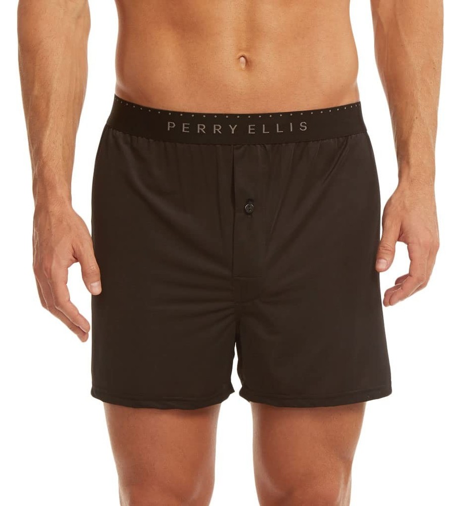 Perry Ellis Men’s Tailored Soft Luxe Solid Boxer Briefs Underwear - Lightwei...