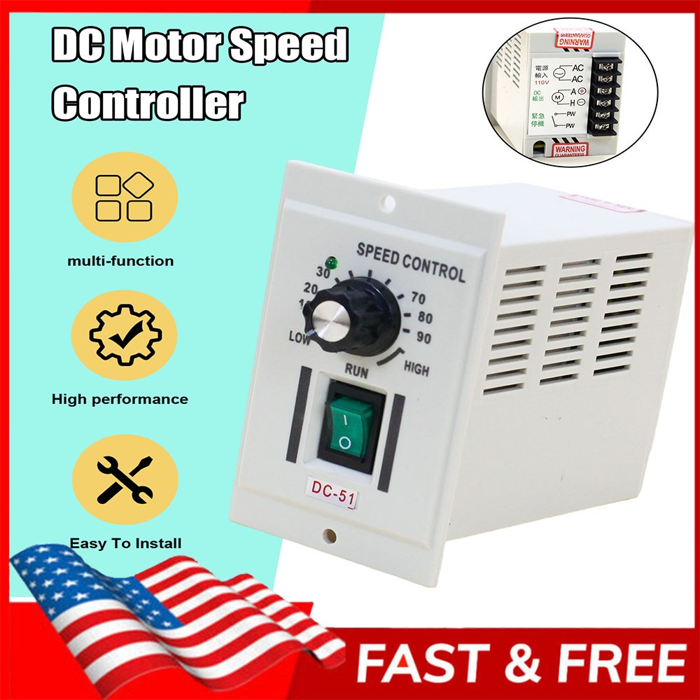 AC 110V Knob Motor Speed Controller DC 0-90V Variable Adjustable Speed New p7