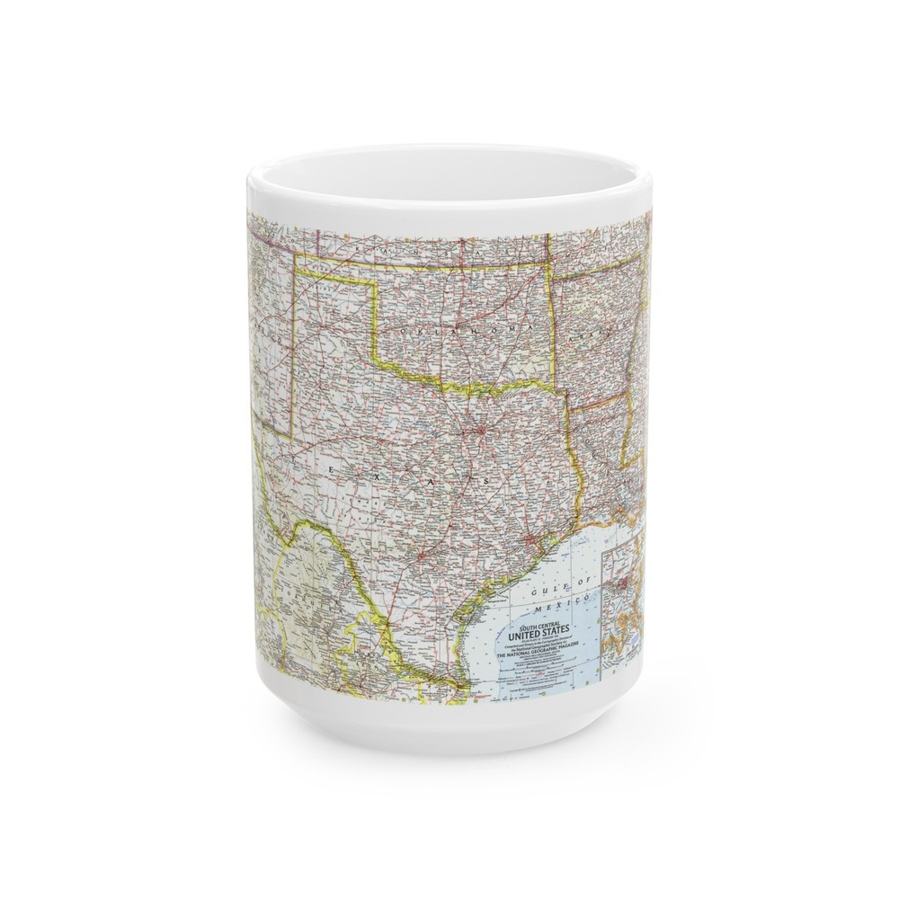USA - South Central (1961) (Map) White Coffee Mug