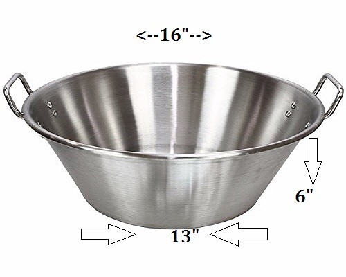 Heavy Duty 16" Stainless Steel Widespread Cazo Caso Para Fry Carnitas