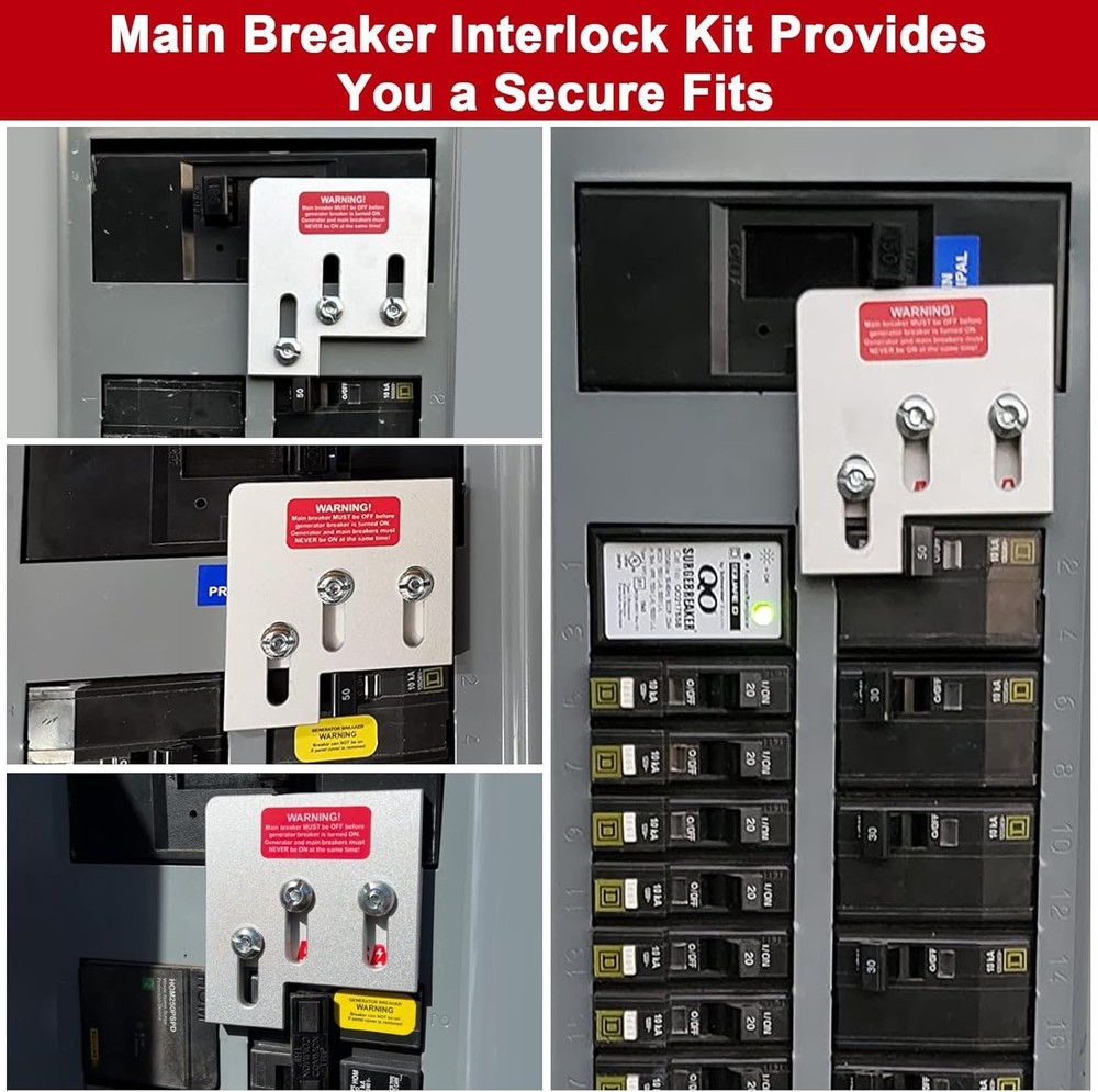 Generator Interlock Kit Compatible with Square D Vertical Main 150 or 200 amp...