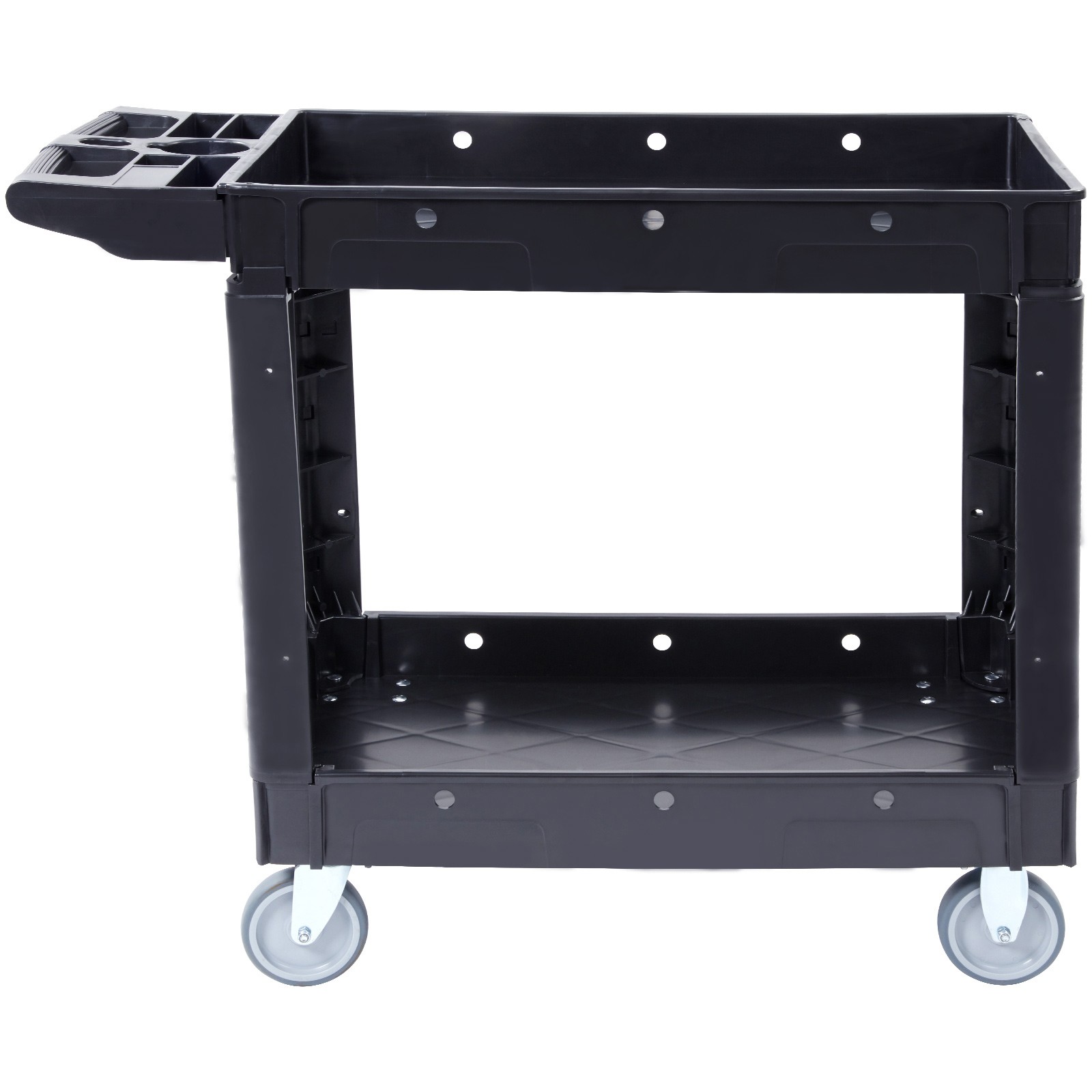 Uimoso Utility Service Cart Rolling Cart 2 Shelf 550LBS with 360° Swivel Wheels