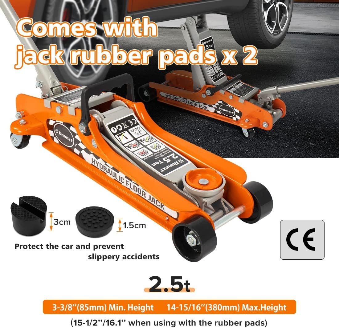 2.5 Ton Steel Floor Jack Low Profile Hydraulic Racing Floor Jack W/ Single