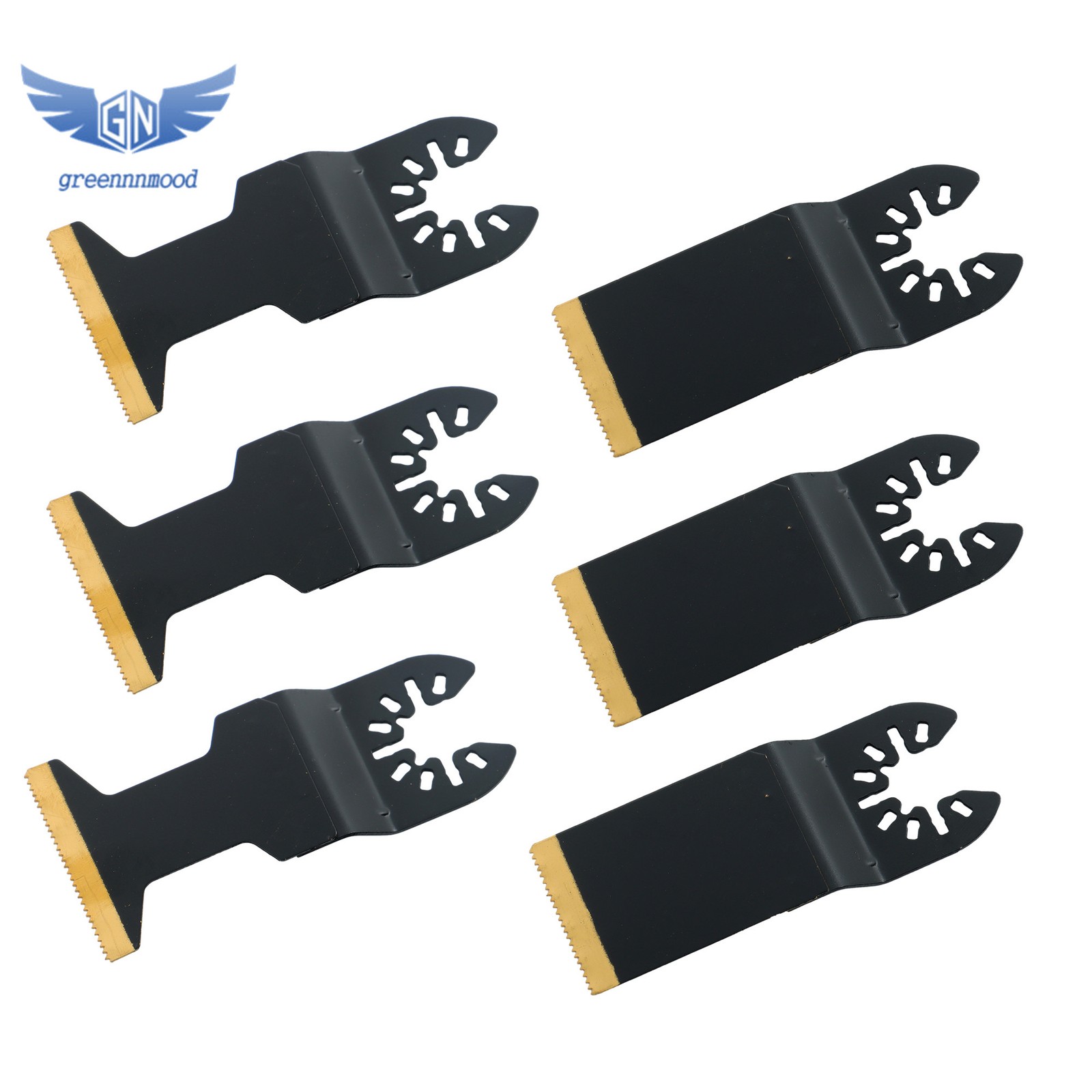 50Pack Titanium Oscillating & Curved Edge Oscillating Saw Blades for Metal Wood