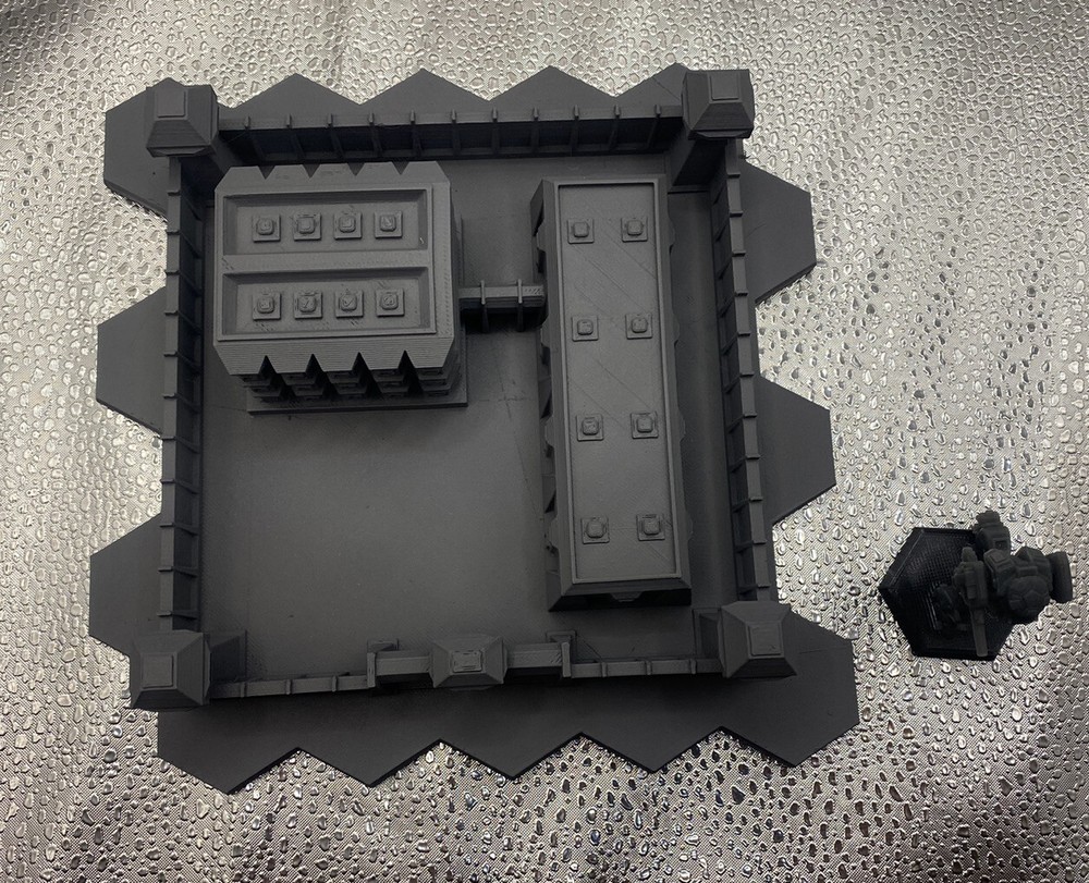 Security Compound w/ Hex Base, Tabletop War Game Terrain Battletech (6mm)