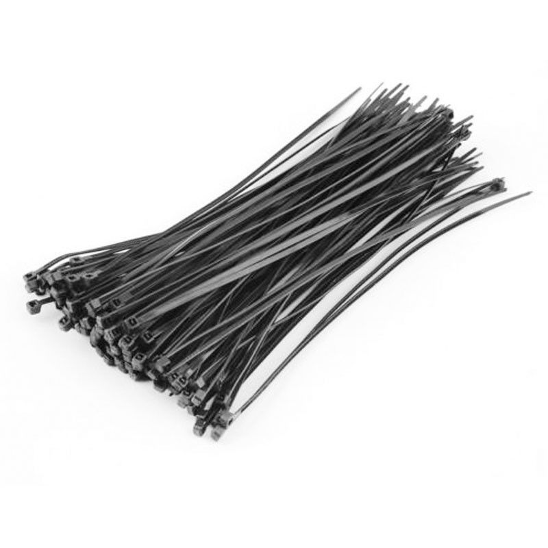 New 100PC 8" Black Plastic Cable Ties Network Cable Cord Wire Strap 30 LBS