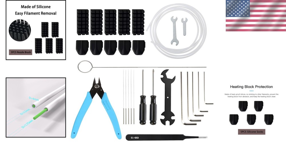 Flashforge AD5X Maintenance Tool Kit: Silicone Socks, Nozzle Brush, and More
