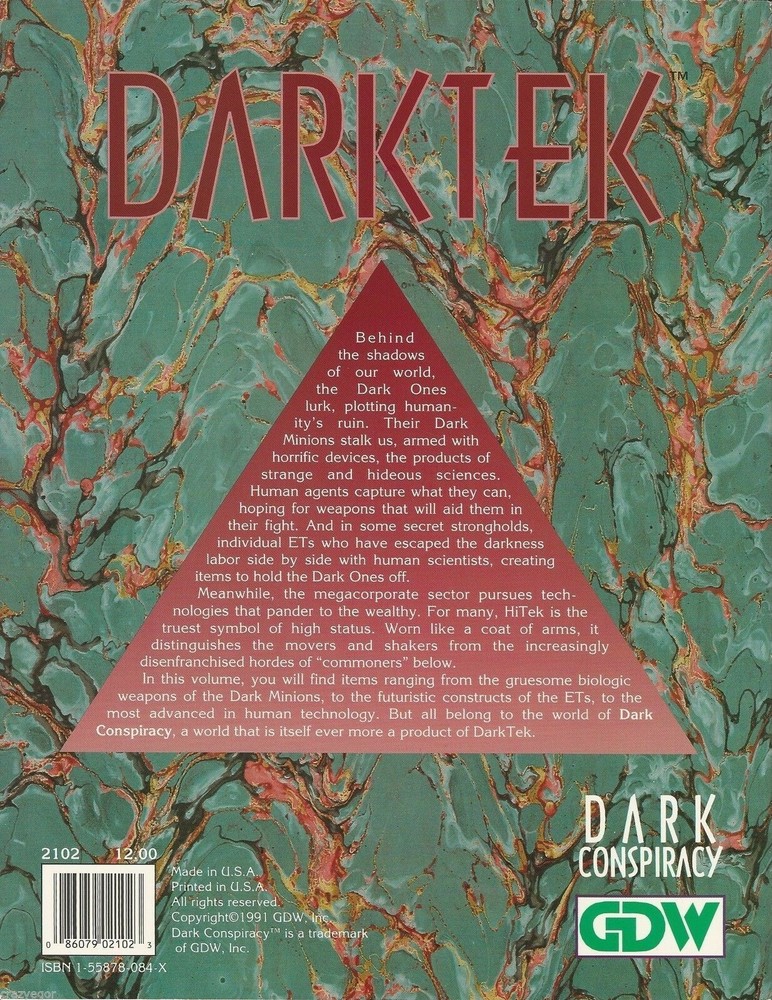 Dark Conspiracy- Darktek Sourcebook - Vehicles, tools, weapons Play Copy FS