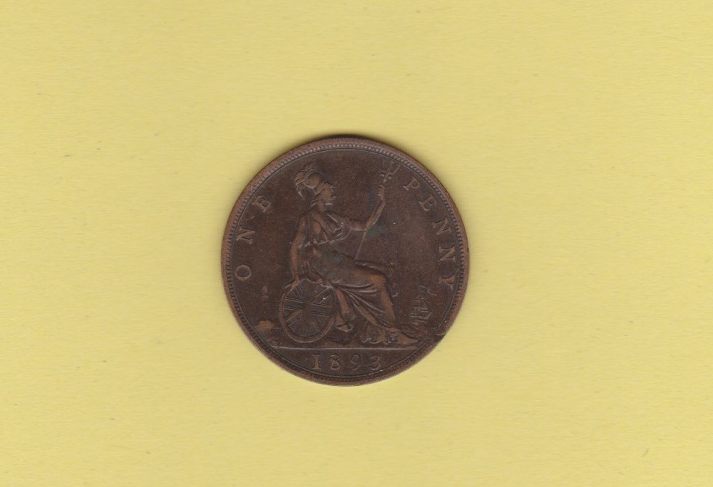 D149)  1893   ONE  PENNY   PLANCHE ERROR