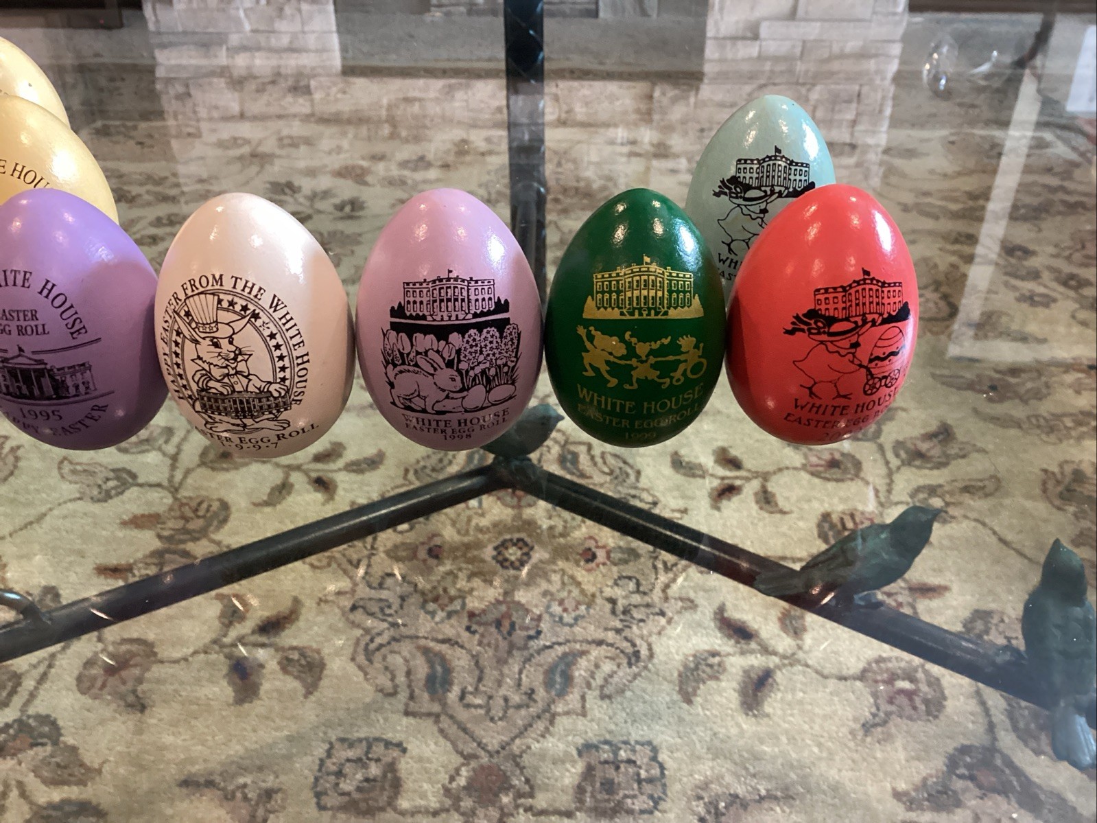 11 Clinton White House Easter Eggs 1993-2000 Incl. (3) 1993 & Box (See Listing)