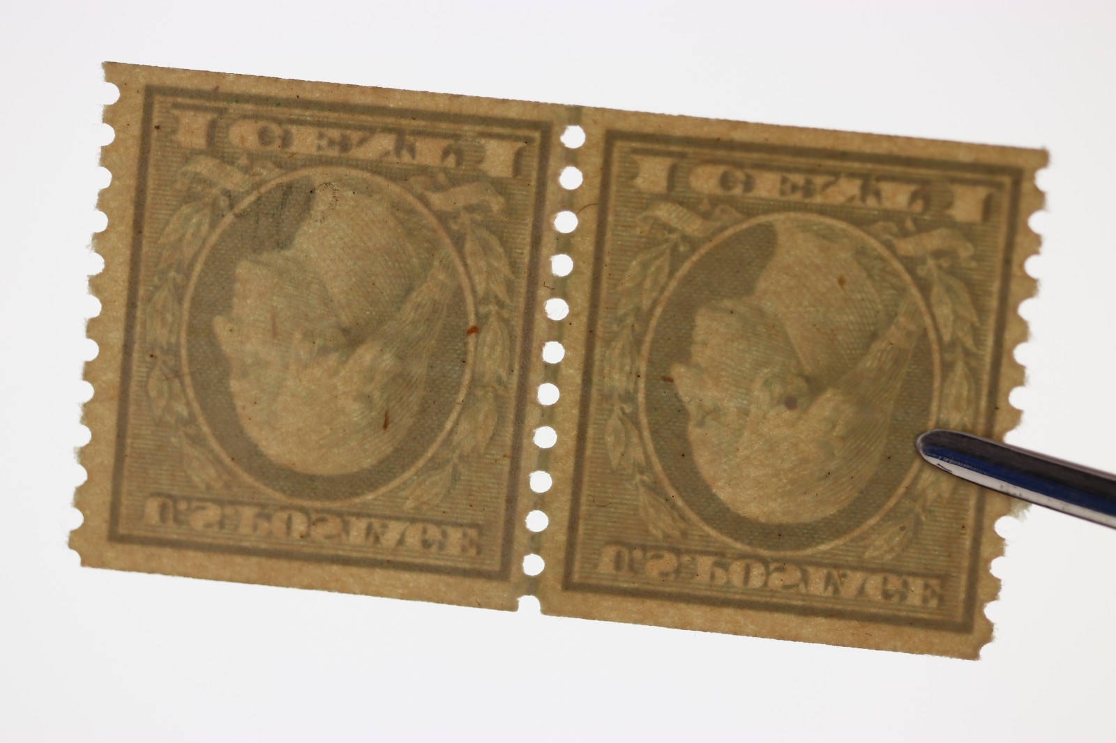 US SC# 452 MINT MNH NH GLP LP CLP COIL PAIR SUPERB MARGINS COLOR