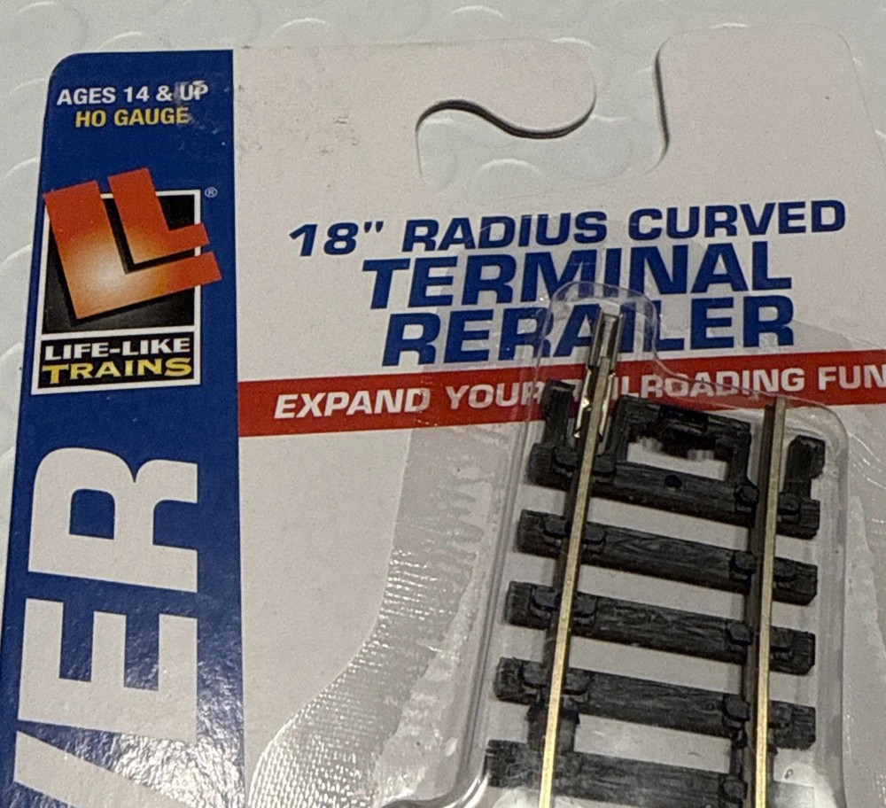Life-Like 18'' Curved Terminal Rerailer Code 100 Nickel Silver - Model Train