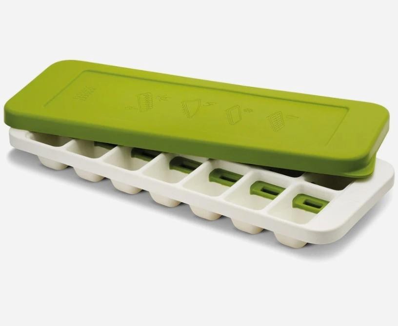 2pk Quicksnap Plus Silicone Ice Cube Trays w Lids Stackable FAST SHIP! D48