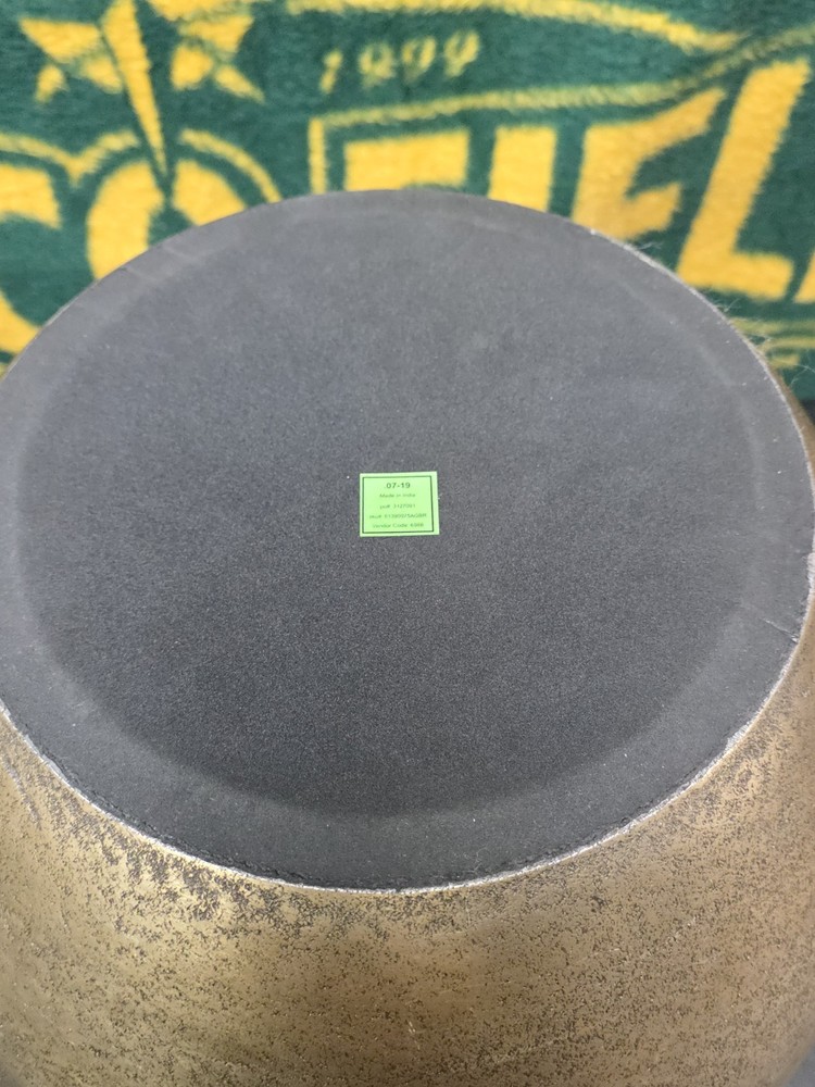 Restoration Hardware Kenzie Drum Side Table Aged Brass