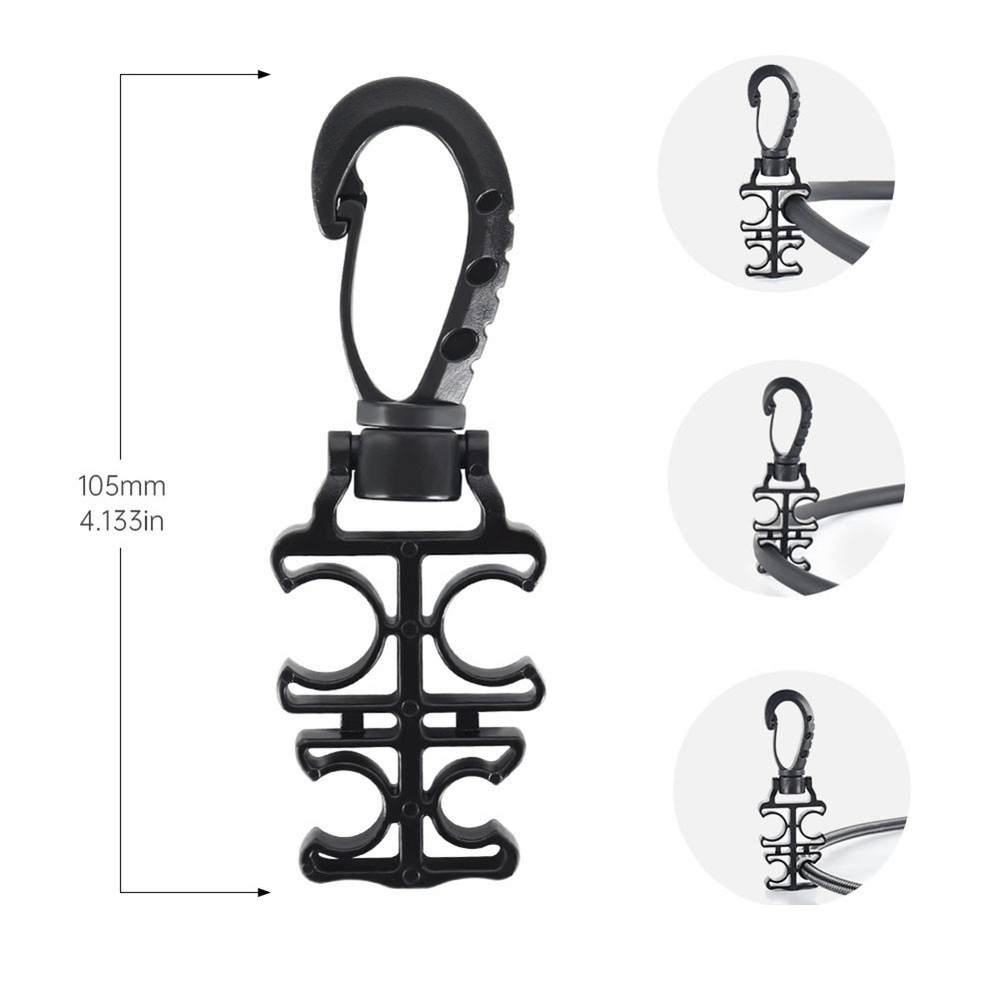 Scuba Hose Holder Clip for Second Stage For BCD Regulator Quick-Release 4-Hole