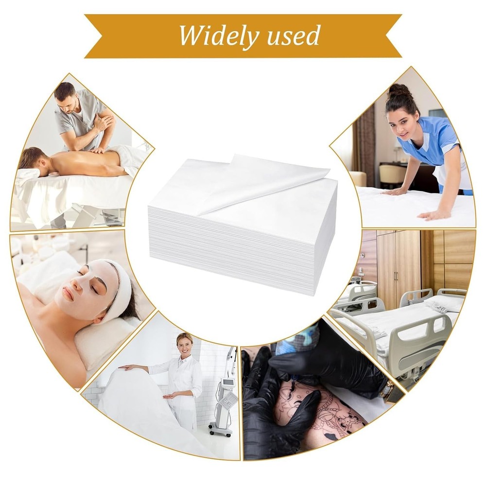 100PCS Disposable Bed Sheets 31" X 71" Massage Table Sheets Waterproof Spa Sheet