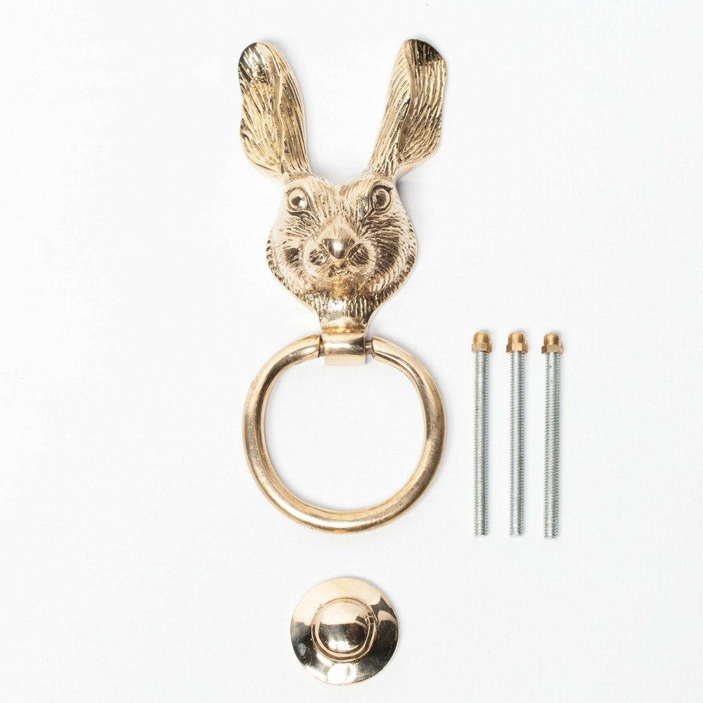 Classical Solid Brass Rabbit Hare Door Knocker Animal Country Style
