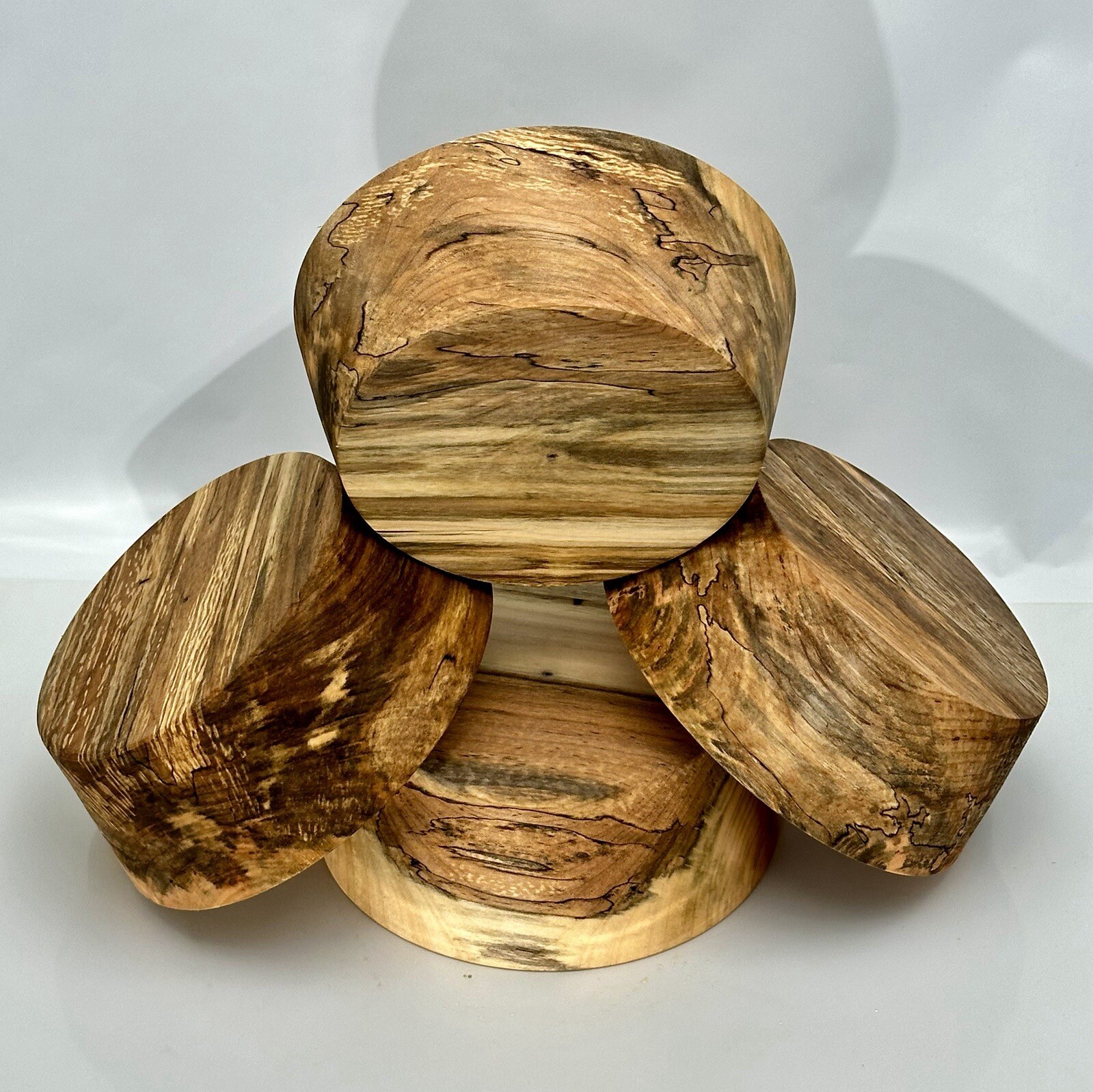 SPALTED MAPLE BOWL BLANKS, 10"X3.5" BULK LISTING, WOOD LATHE TURNING STOCK