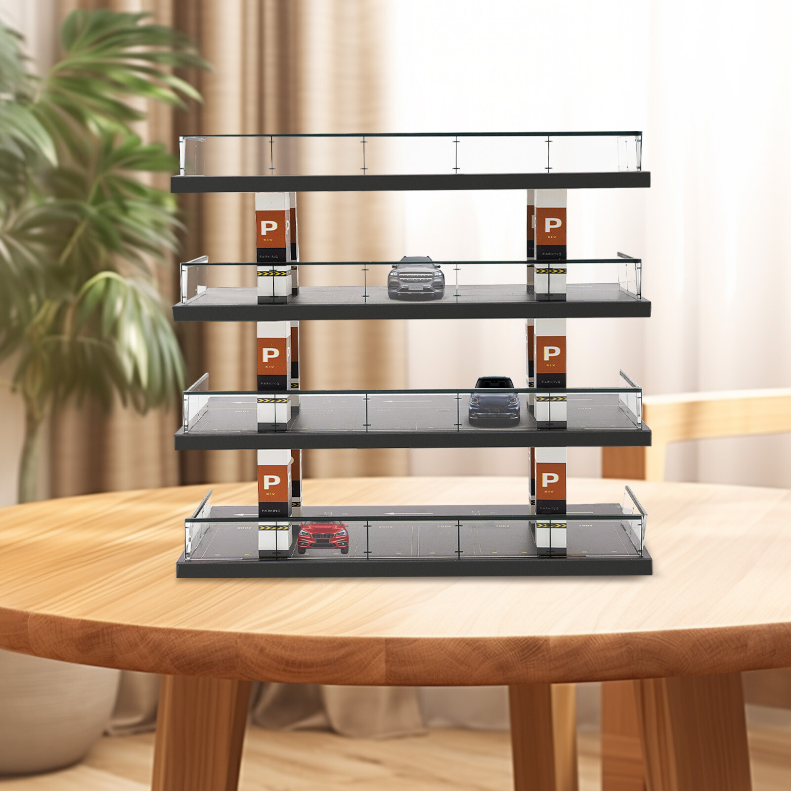 4-Story Diorama 1/64 Car Garage Model Parking Lot Backdrop Display Scene Model