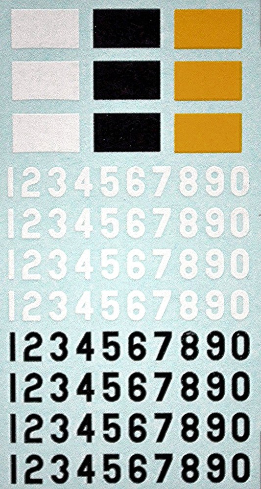 Starting Numbers + Backings 1:87 Decal Decals