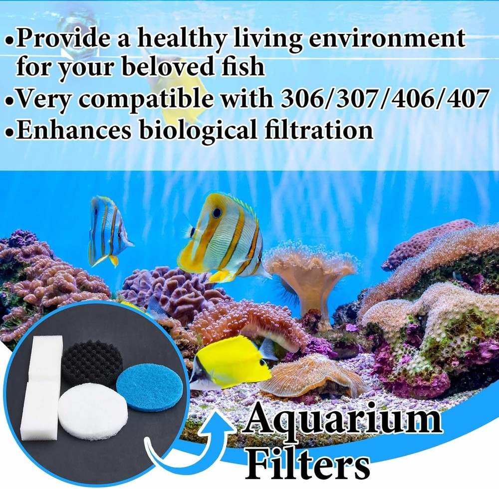 28 Pcs Filter Media Replacement Set Compatible with Fluval Fx2 Fx4 Fx5 Fx6, Incl