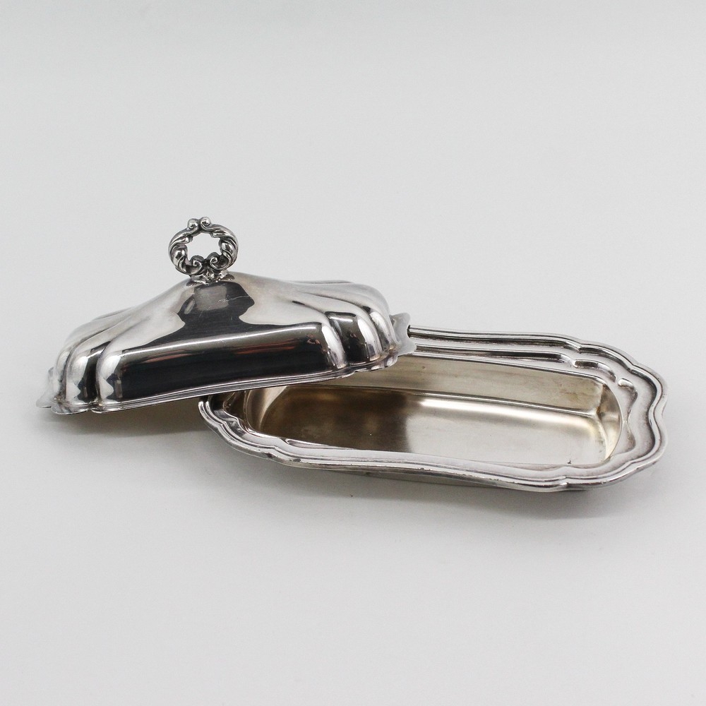 Vintage Oneida Silver Plate Cube Butter Dish No Glass Liner