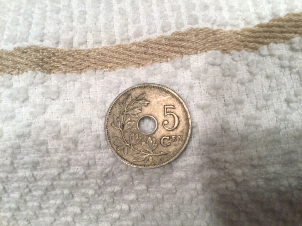 1921 Belgium 5 Centimes Coin