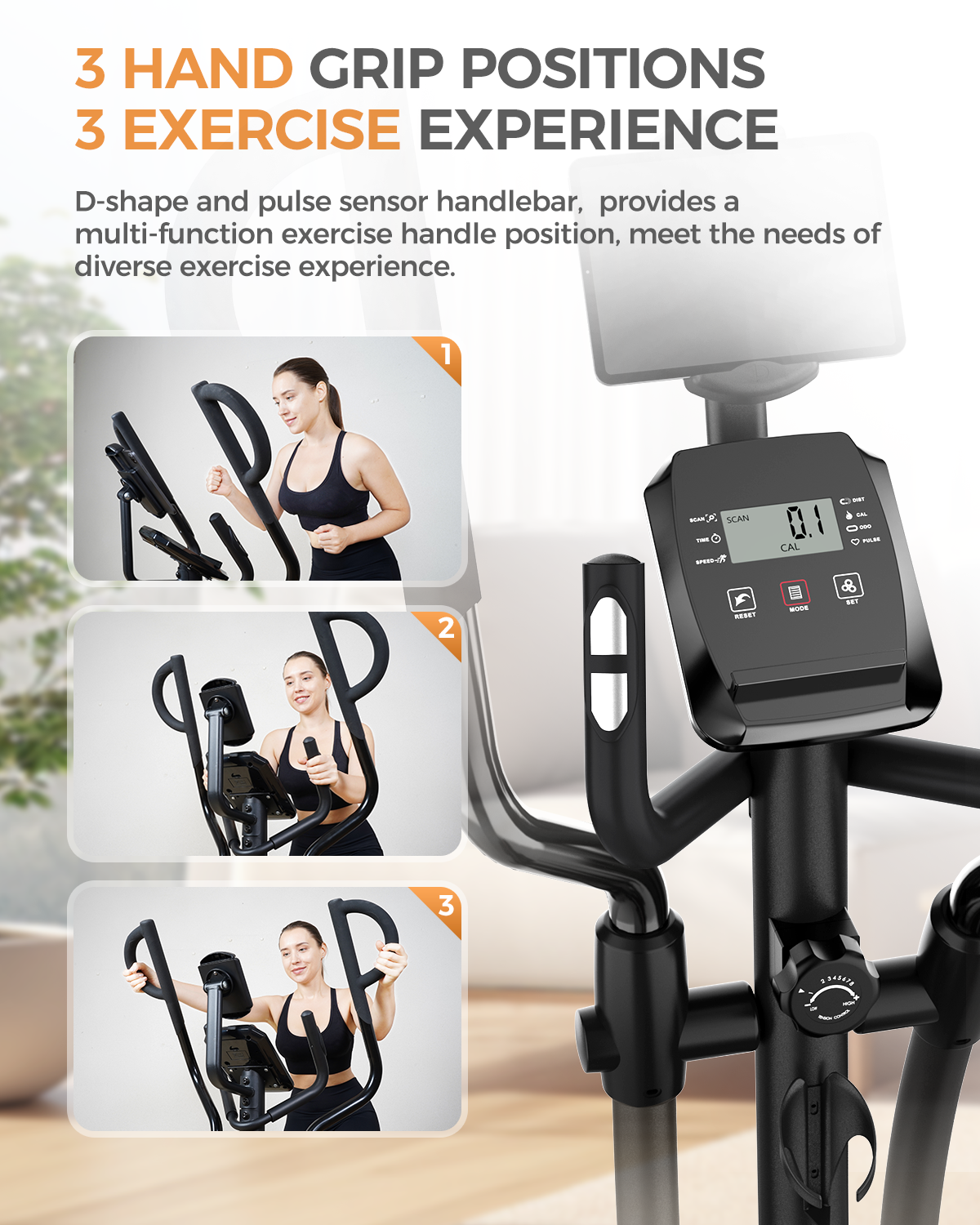 Elliptical Machine Elliptical Trainer for Home with Quiet Magnetic 16 Resistance