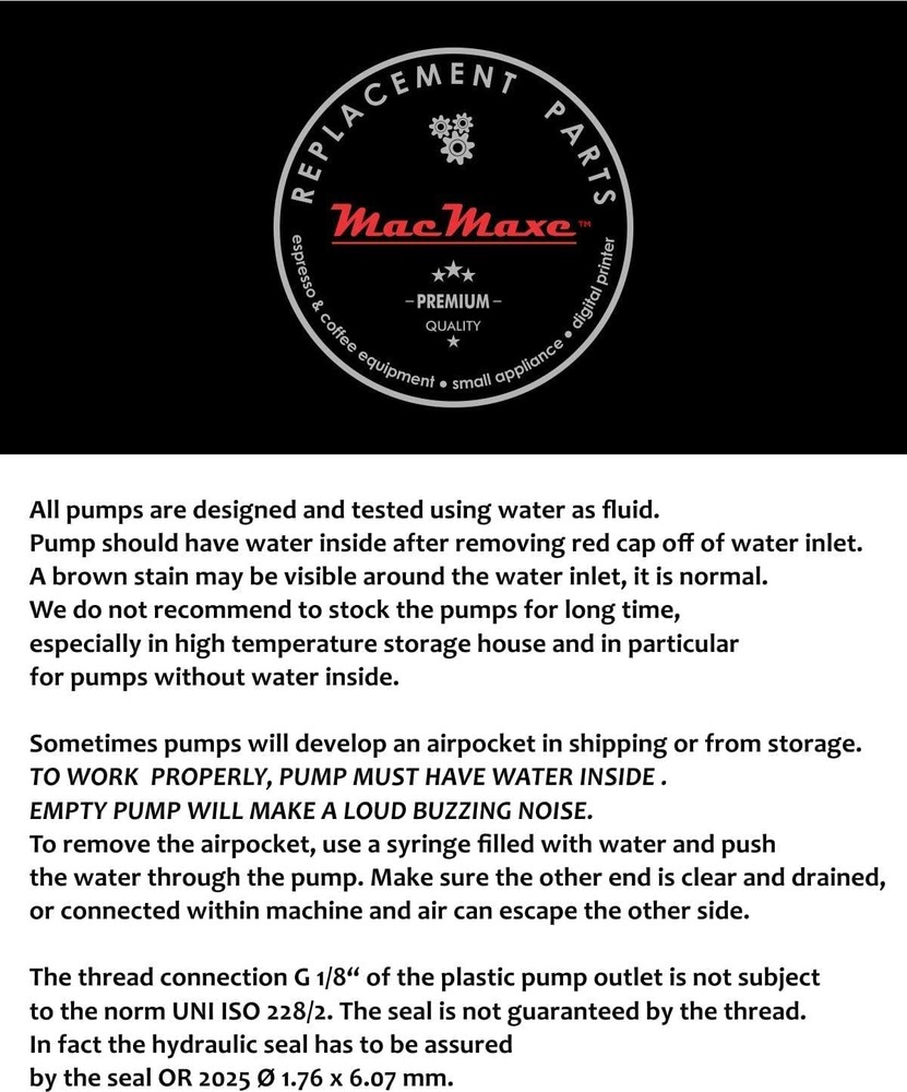 MacMaxe ULKA Model E Type EP5FM - Replacement Pump Compatible with Multi
