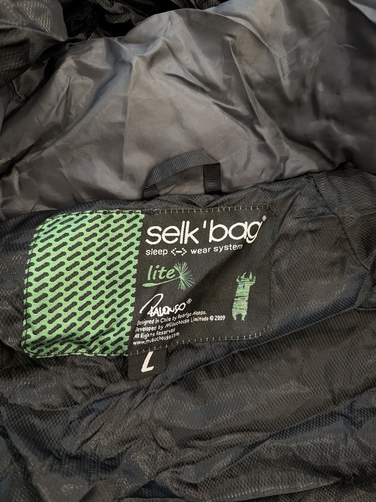 SELK'BAG Lite Adult Large Wearable Sleeping Bag Grey Black Unisex Selk