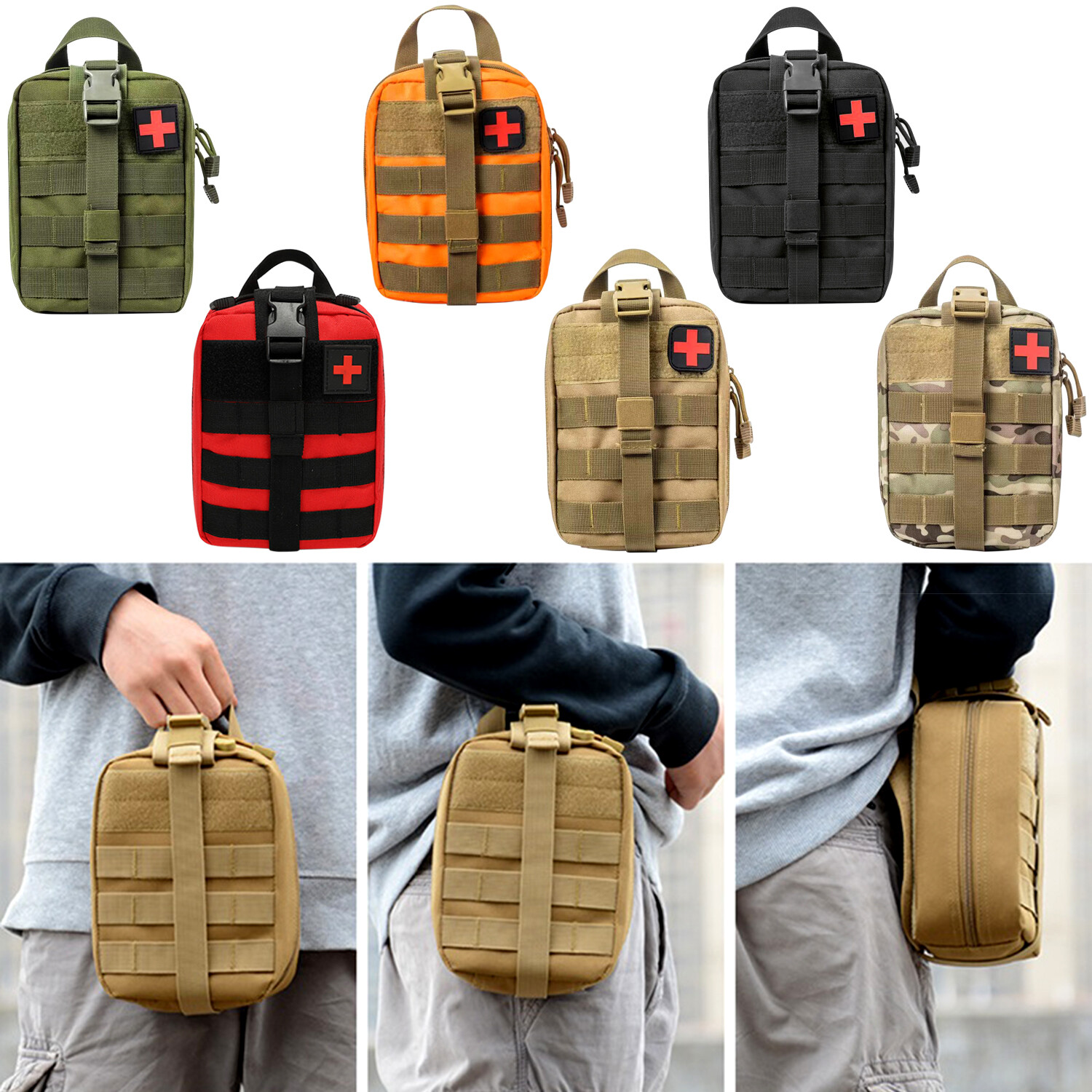 Tactical MOLLE Rip Away EMT Medical First Aid IFAK Medical Pouch Utility Bag