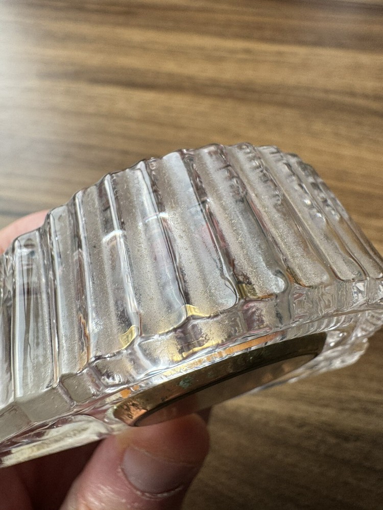 Lead Crystal Clock Read Description