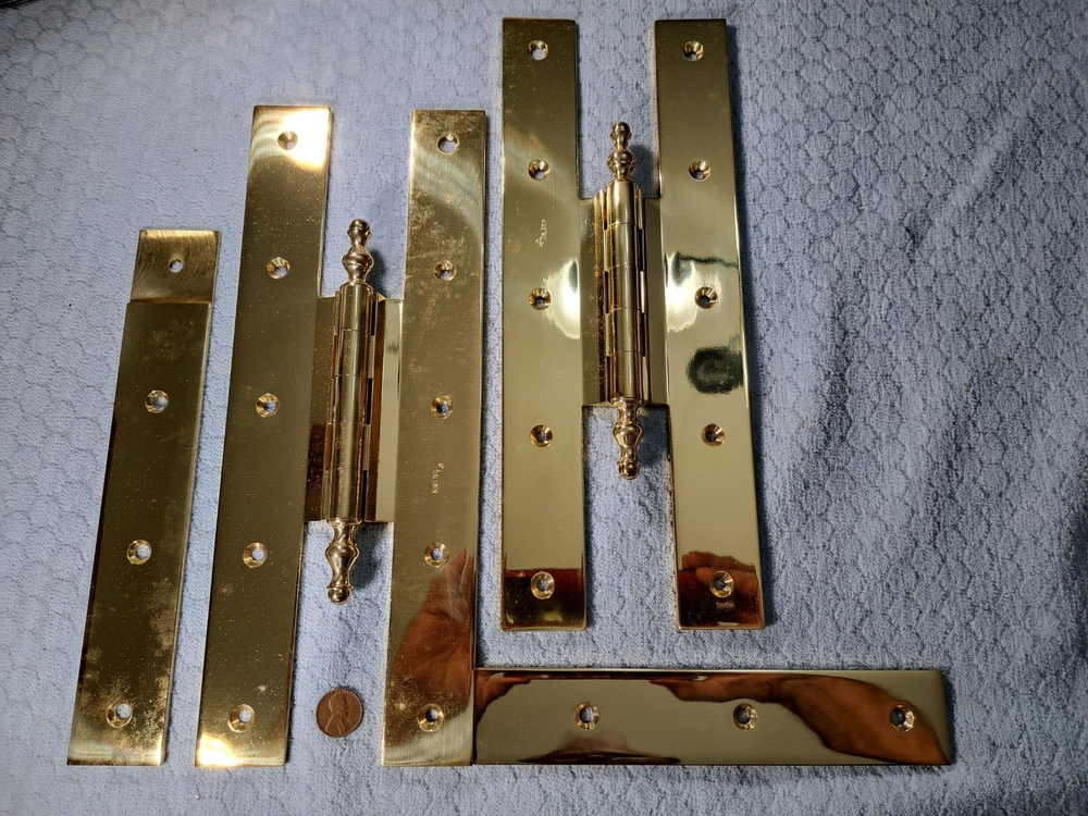 12 Inch Brass HL Hinges Baldwin NOS