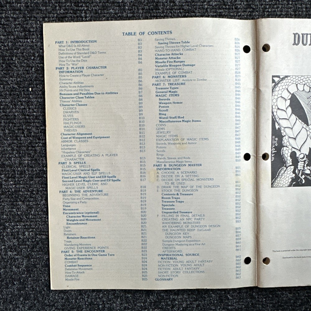 Dungeons and Dragons D&D Basic Set BOXED Including Original Dice Vintage TSR 🟡