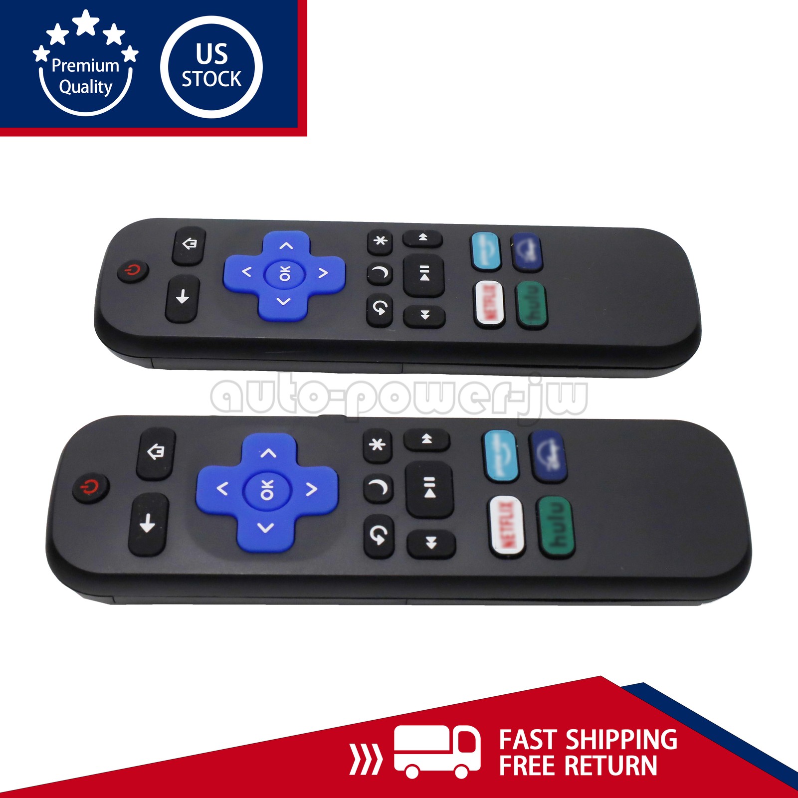 2x Remote Control Replacement For All TCL Hisense Onn Roku TV