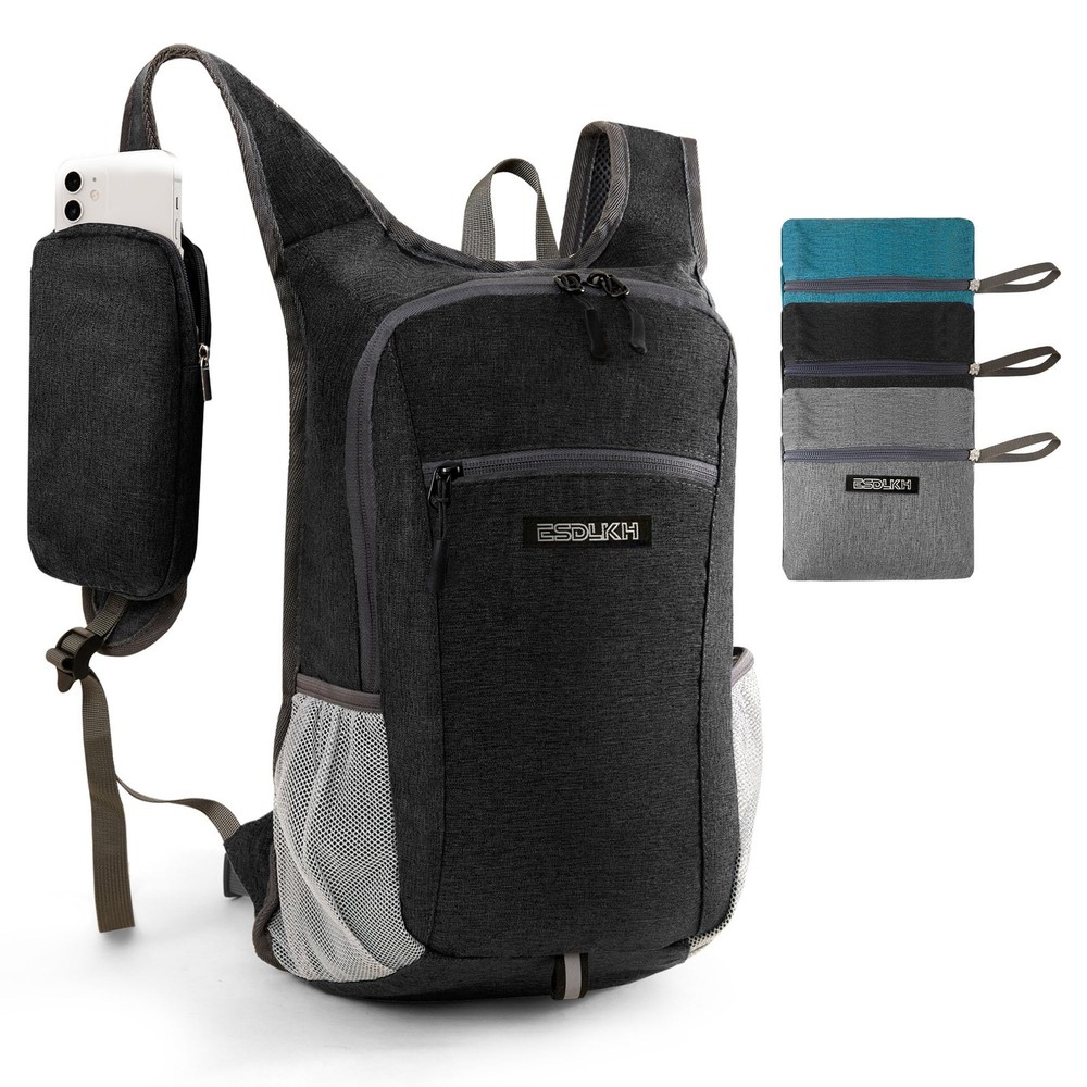 Small Hiking Backpack with Detachable Front Holder, Foldable Packable Back pa...