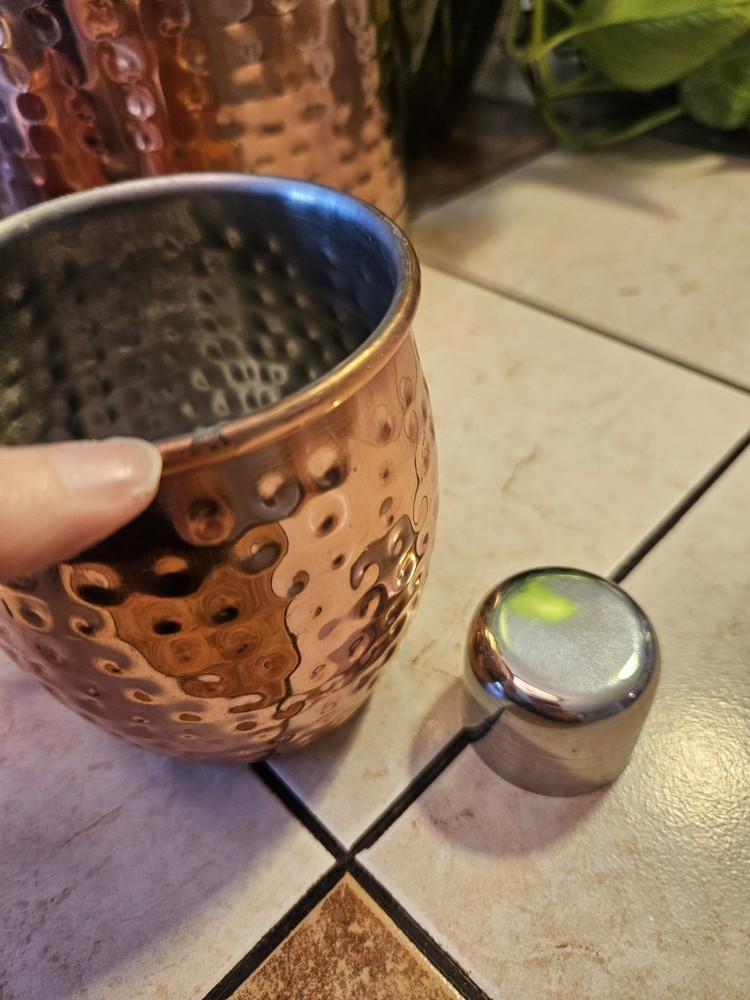 Hammered Copper Bar Tools Drink Mix Set