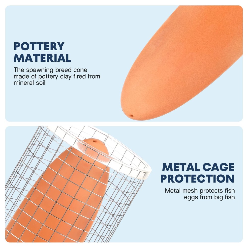 Popetpop Fish Breeding Cones Cave, Ceramic Spawning Breed Cone Spawnin